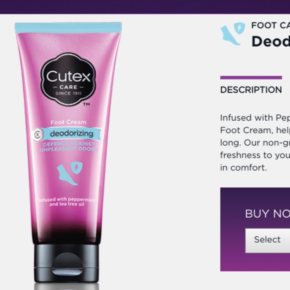 New Cutex Deodorizing Foot Cream ADD ON